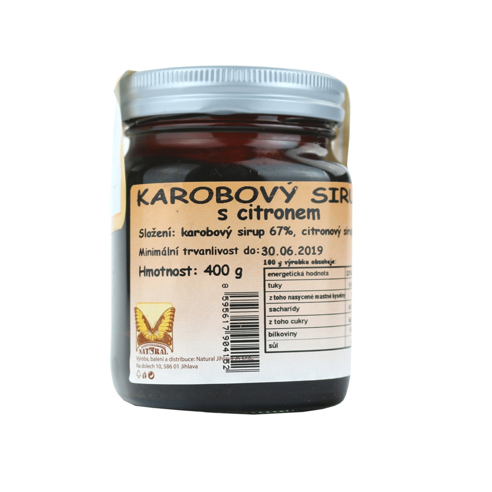 Karobový sirup s citronem - Natural 400g