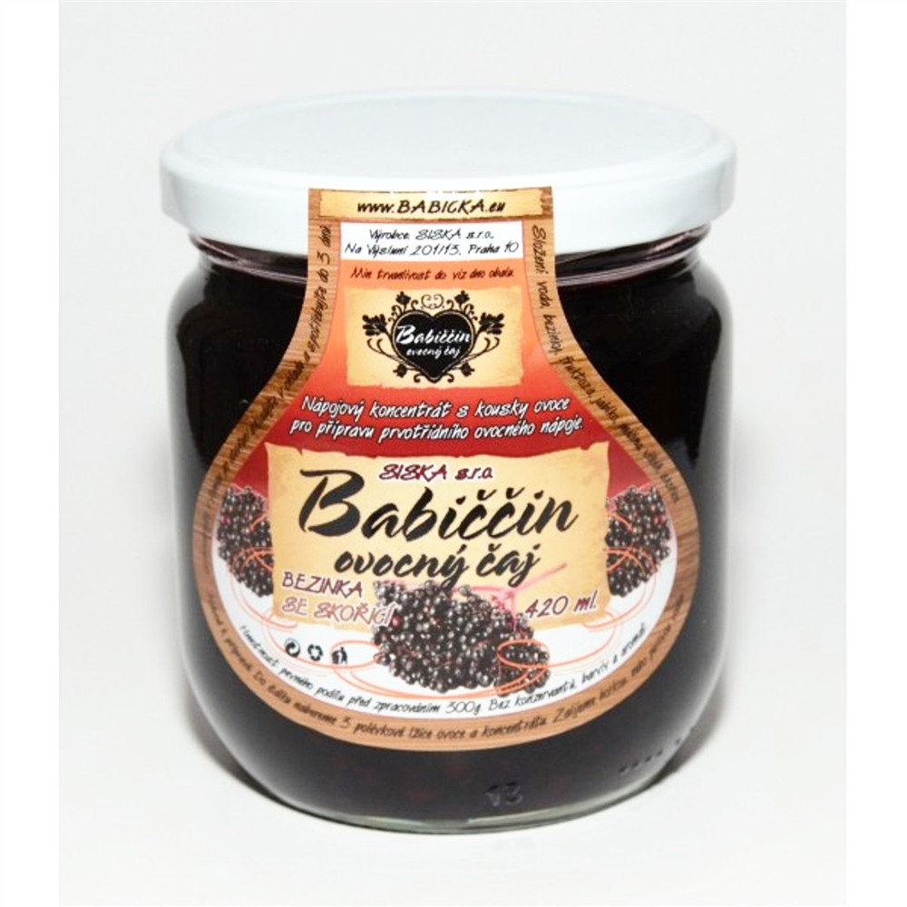 Babiččin ovocný čaj - bezinka se skořicí 420ml Babiččin ovocný čaj - bezinka se skořicí 420ml