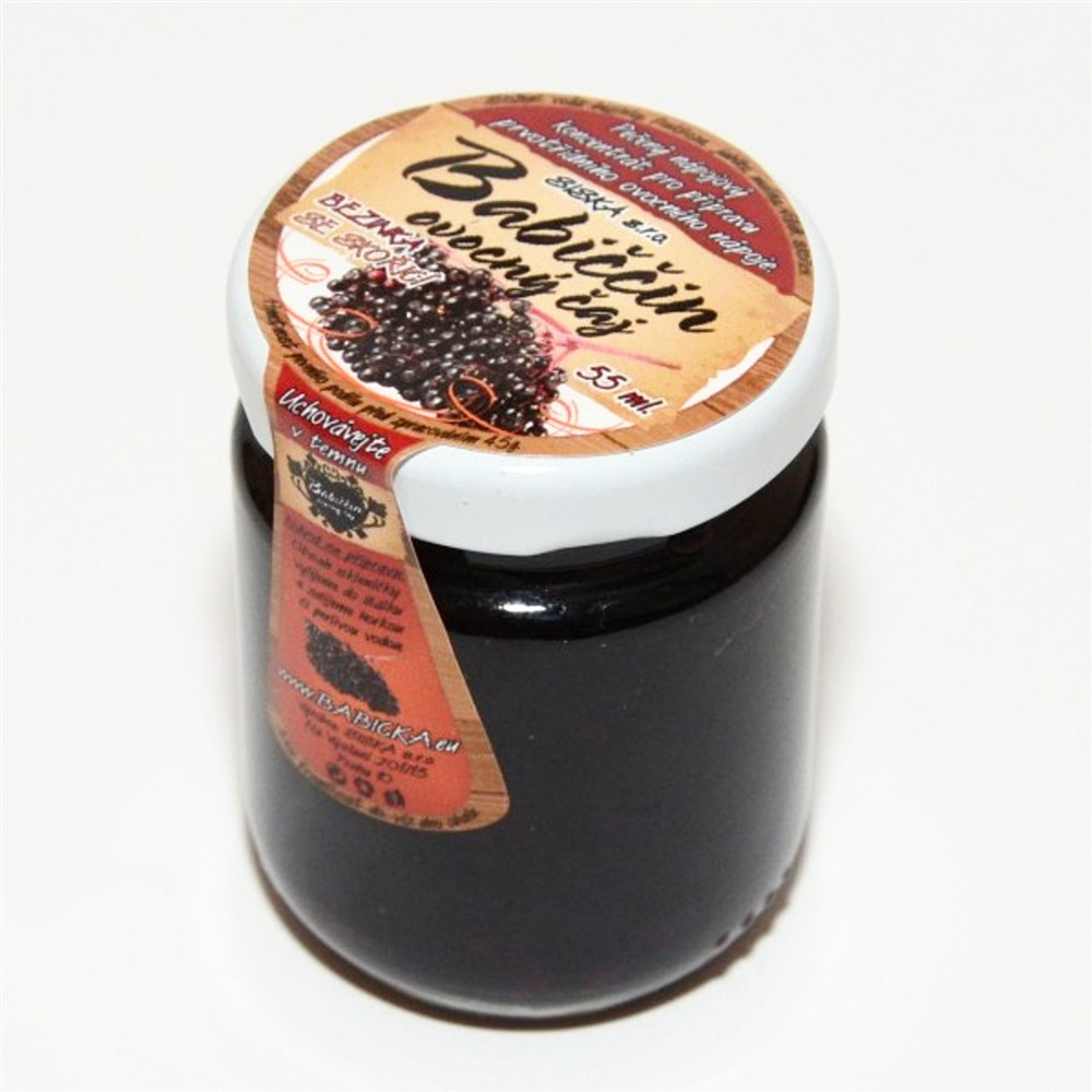 Babiččin ovocný čaj - bezinka se skořicí 60ml Babiččin ovocný čaj - bezinka se skořicí 60ml