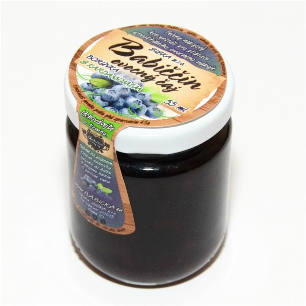 Babiččin ovocný čaj - borůvka s kardamonem 60ml Babiččin ovocný čaj - borůvka s kardamonem 60ml