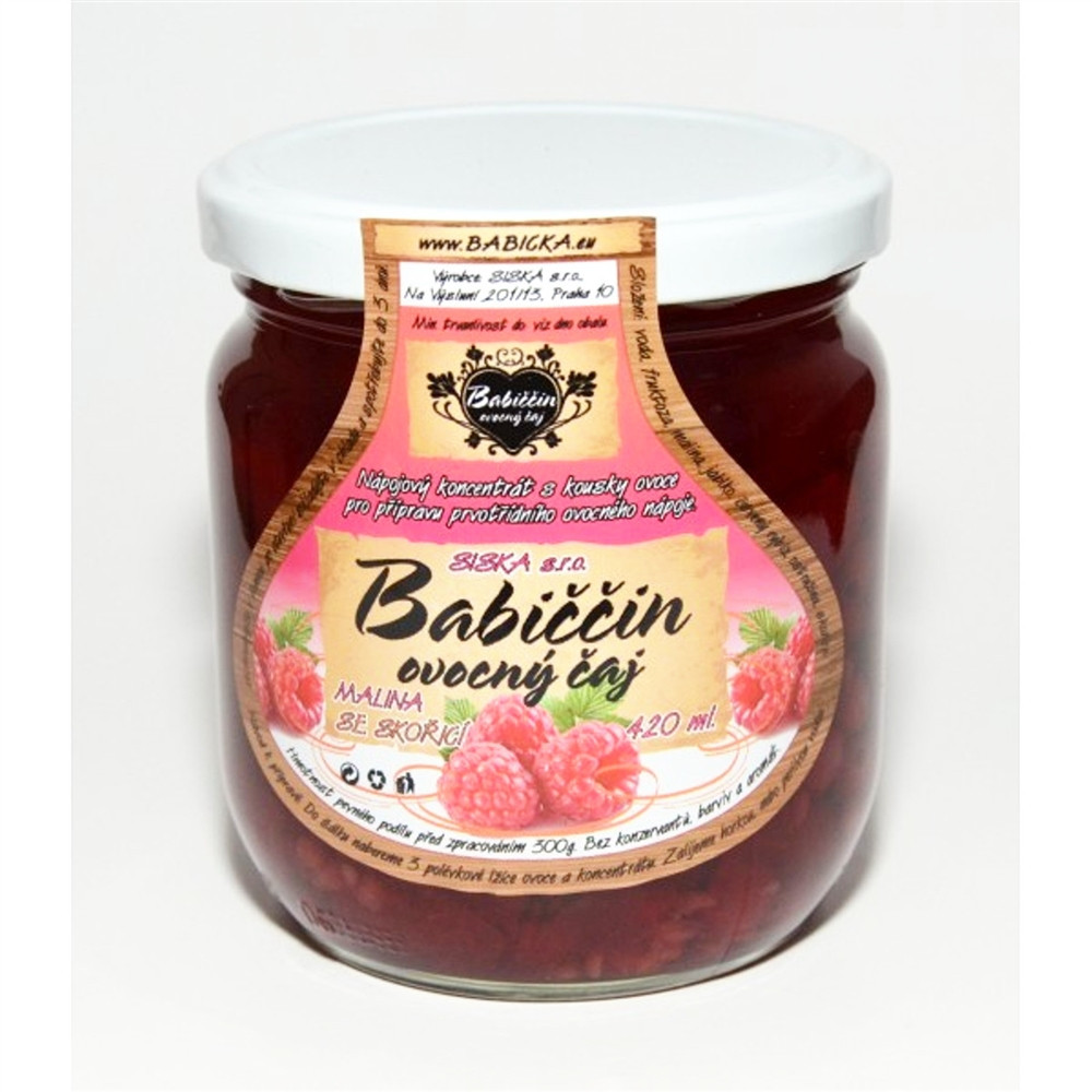 Babiččin ovocný čaj - malina se skořicí 420ml Babiččin ovocný čaj - malina se skořicí 420ml