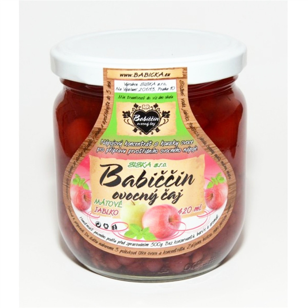 Babiččin ovocný čaj - mátové jablko 420ml Babiččin ovocný čaj - mátové jablko 420ml