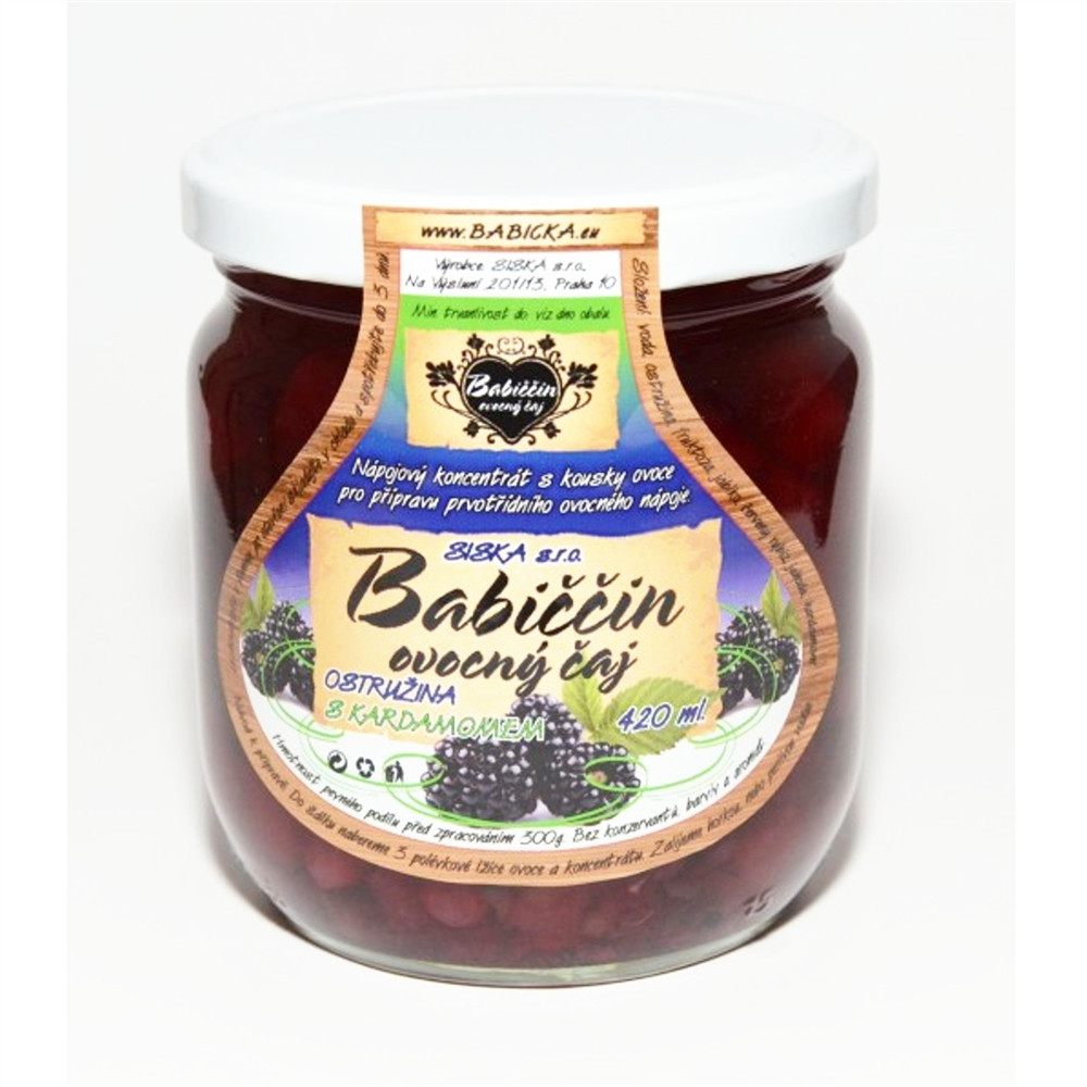 Babiččin ovocný čaj - ostružina s kardamonem 420ml Babiččin ovocný čaj - ostružina s kardamonem 420ml