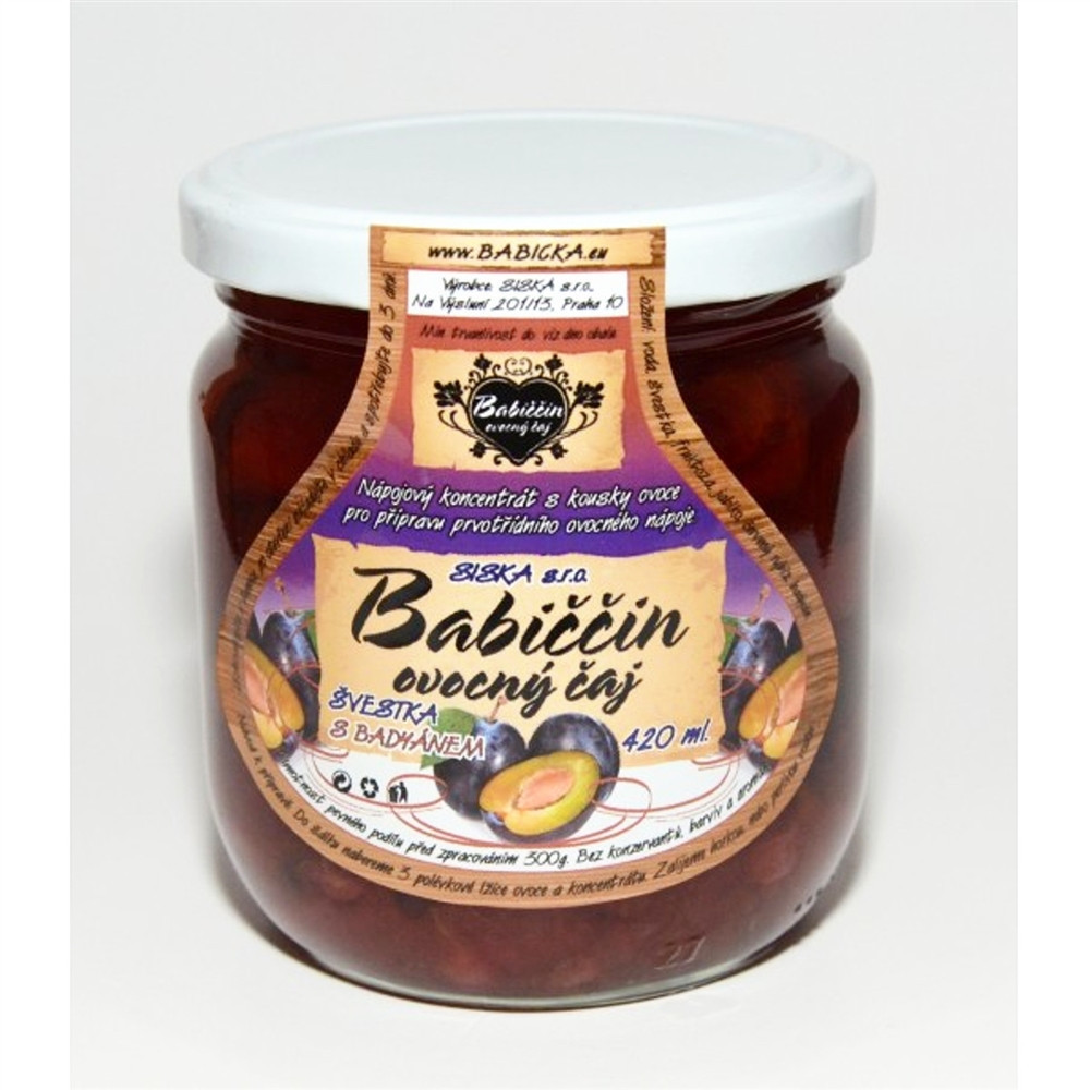 Babiččin ovocný čaj - švestka s badyánem 420ml Babiččin ovocný čaj - švestka s badyánem 420ml