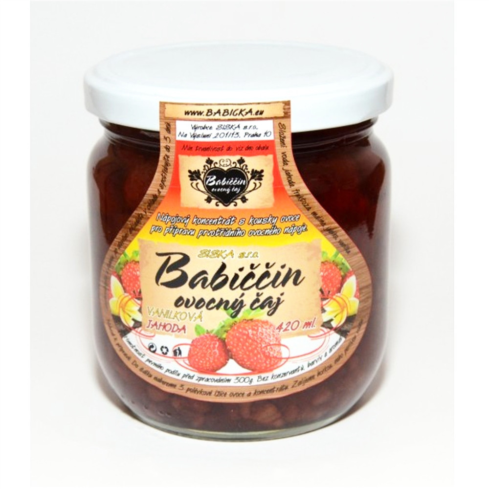 Babiččin ovocný čaj - vanilková jahoda 420ml Babiččin ovocný čaj - vanilková jahoda 420ml