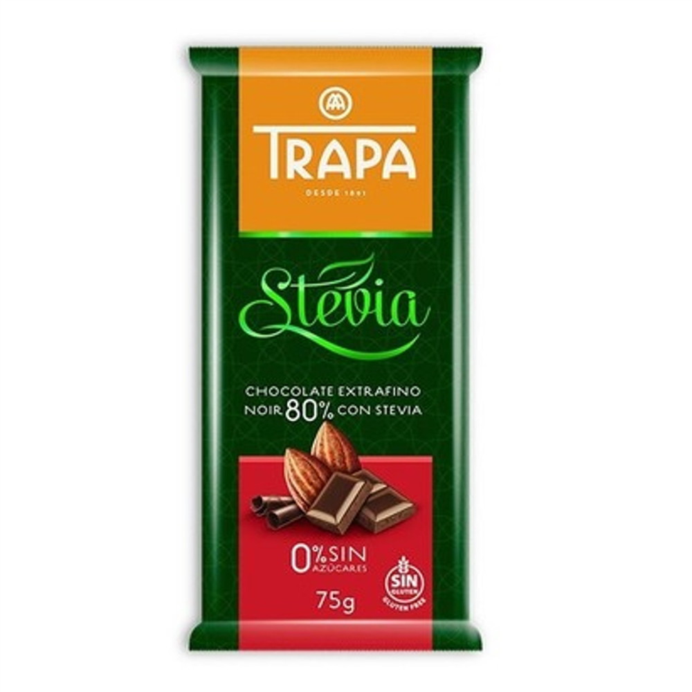 Hořká čokoláda se stévií (80%) - TRAPA 75g