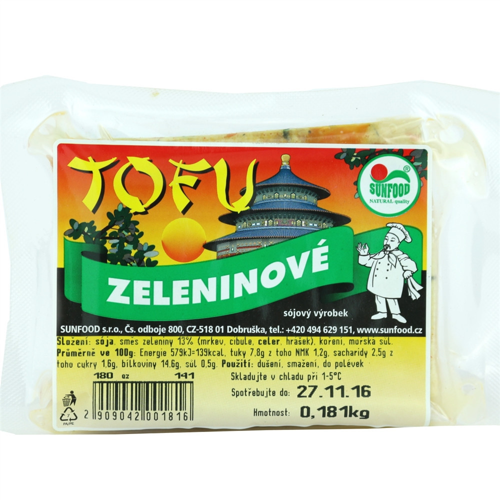 Tofu zeleninové - Sunfood 100g