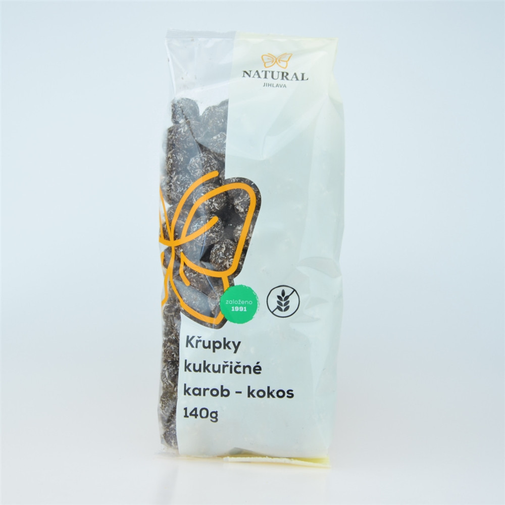 Křupky kukuřičné karobové s kokosem - Natural 140g