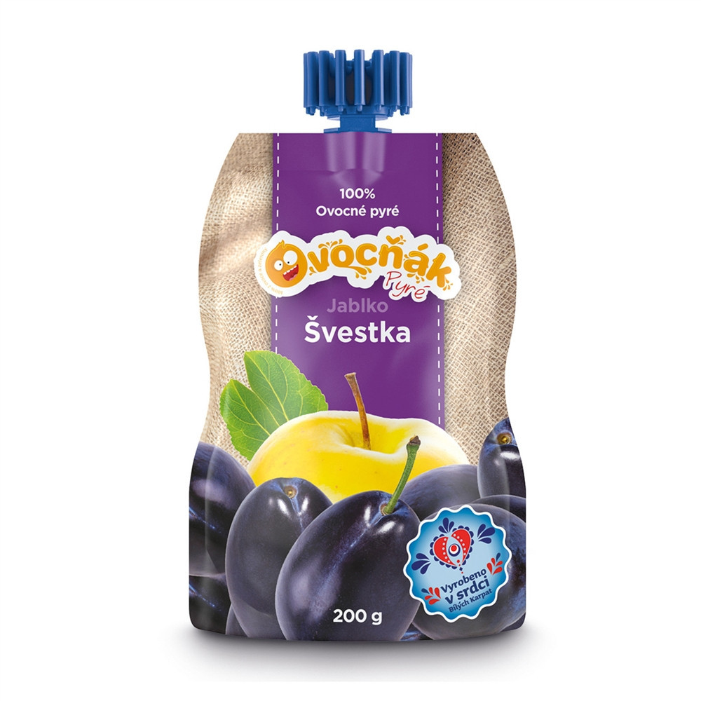 100% ovocné pyré Ovocňák jablko/švestka 200g