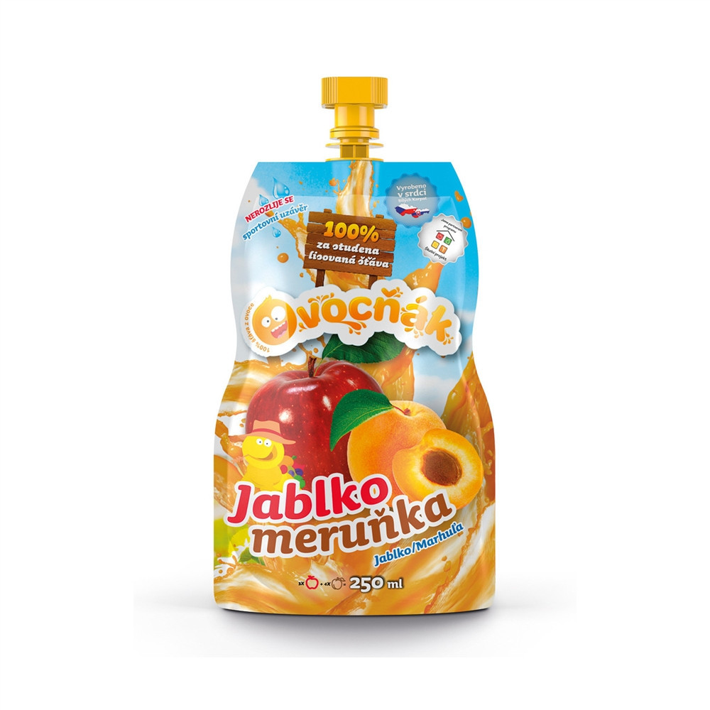 100% šťáva Ovocňák jablko/meruňka 250ml