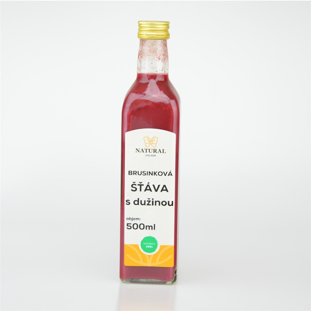 Brusinková šťáva s dužinou - Natural 500ml