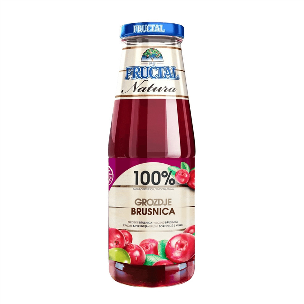 Šťáva z hroznů a brusinek - Fructal 700ml