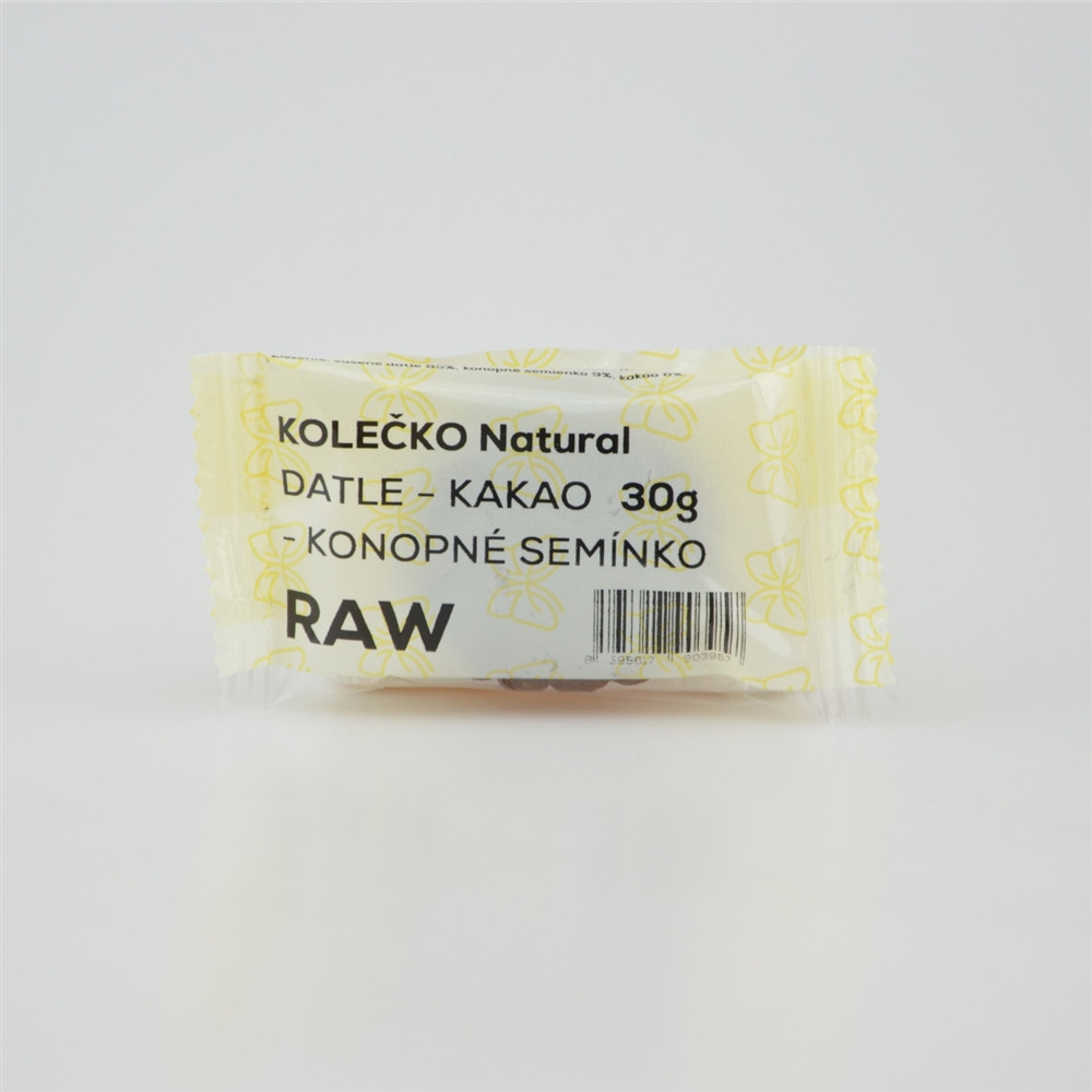 RAW kolečko datle - kakao - konopné semínko - Natural 30g