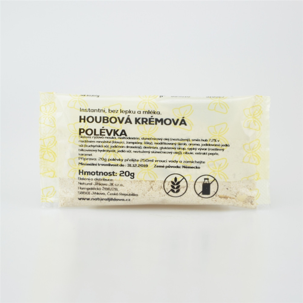 Instantní houbová krémová polévka bez lepku a mléka - Natural 20g