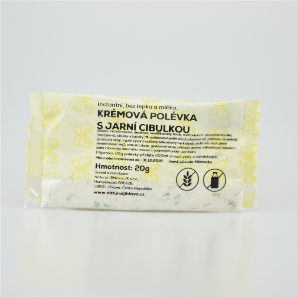 Instantní krémová polévka s jarní cibulkou bez lepku a mléka - Natural 20g Instantní krémová polévka s jarní cibulkou bez lepku a mléka - Natural 20g