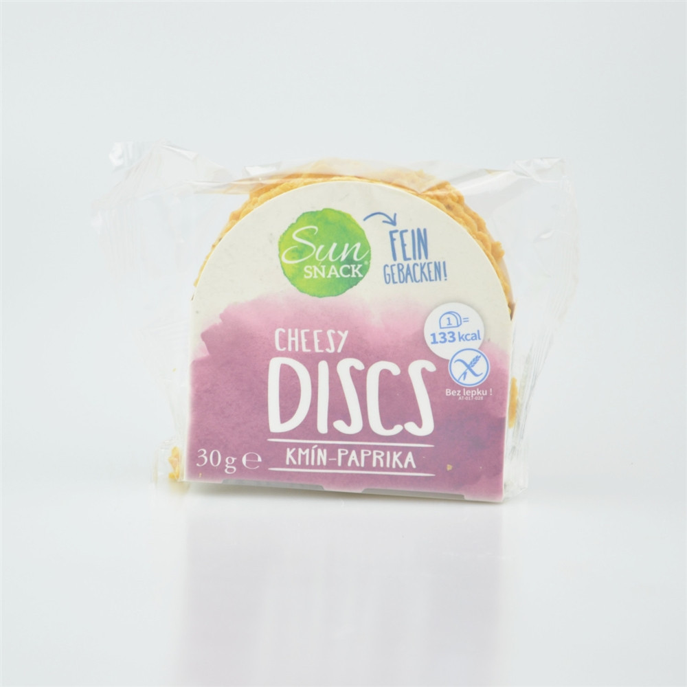 Cheesy discs kmín a paprika - SunSnack 30g Cheesy discs kmín a paprika - SunSnack 30g