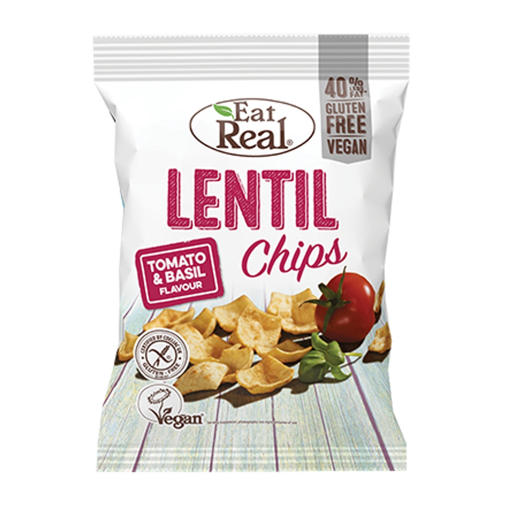 Lentil chips rajčata a bazalka - Eat Real 40g