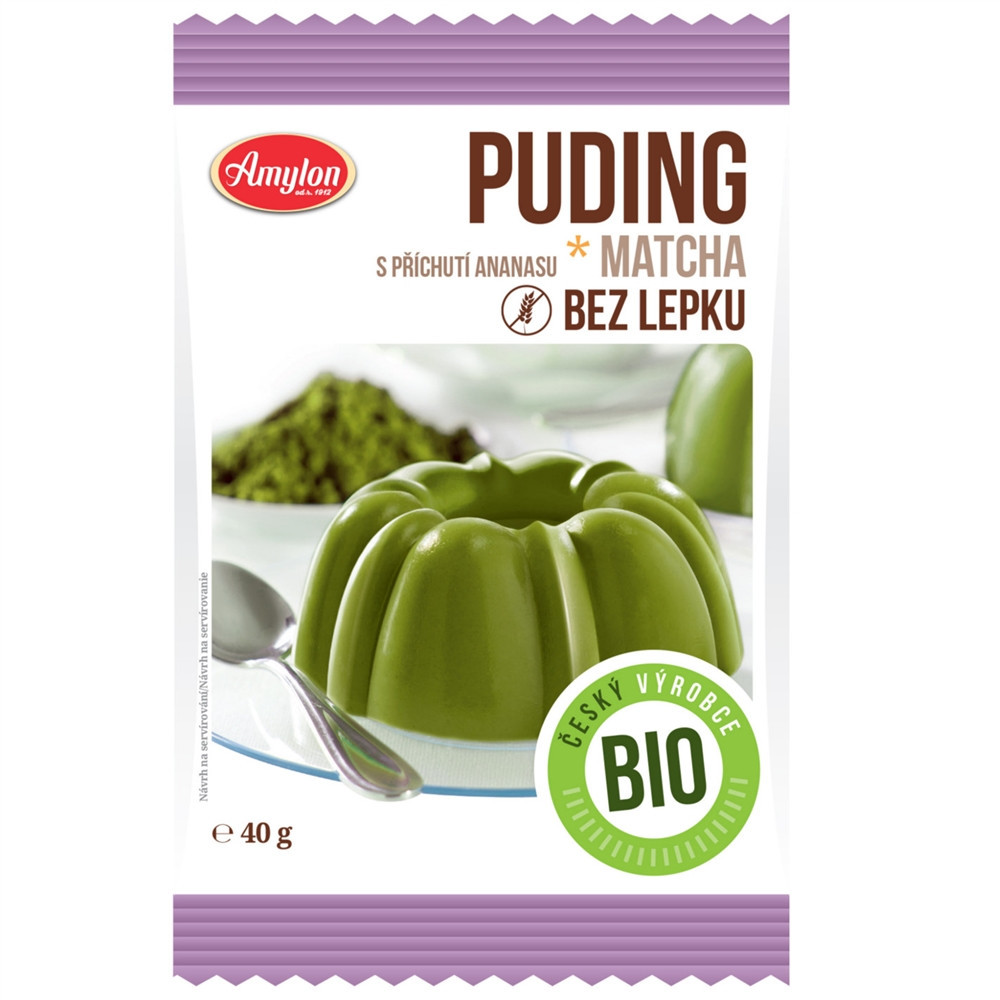 Puding matcha s příchutí ananasu BIO bez lepku - Amylon 40g