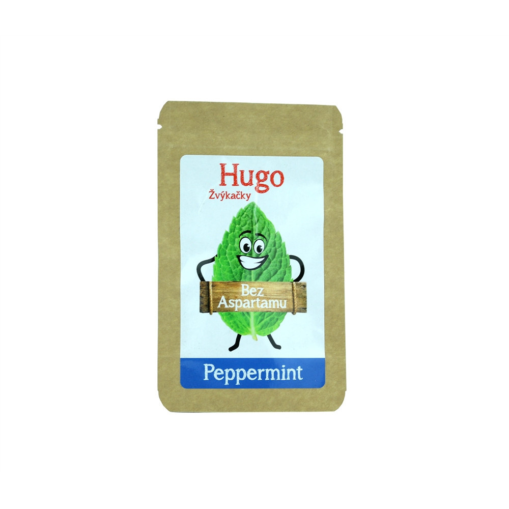 Žvýkačky Peppermint bez aspartamu - Hugo 9g