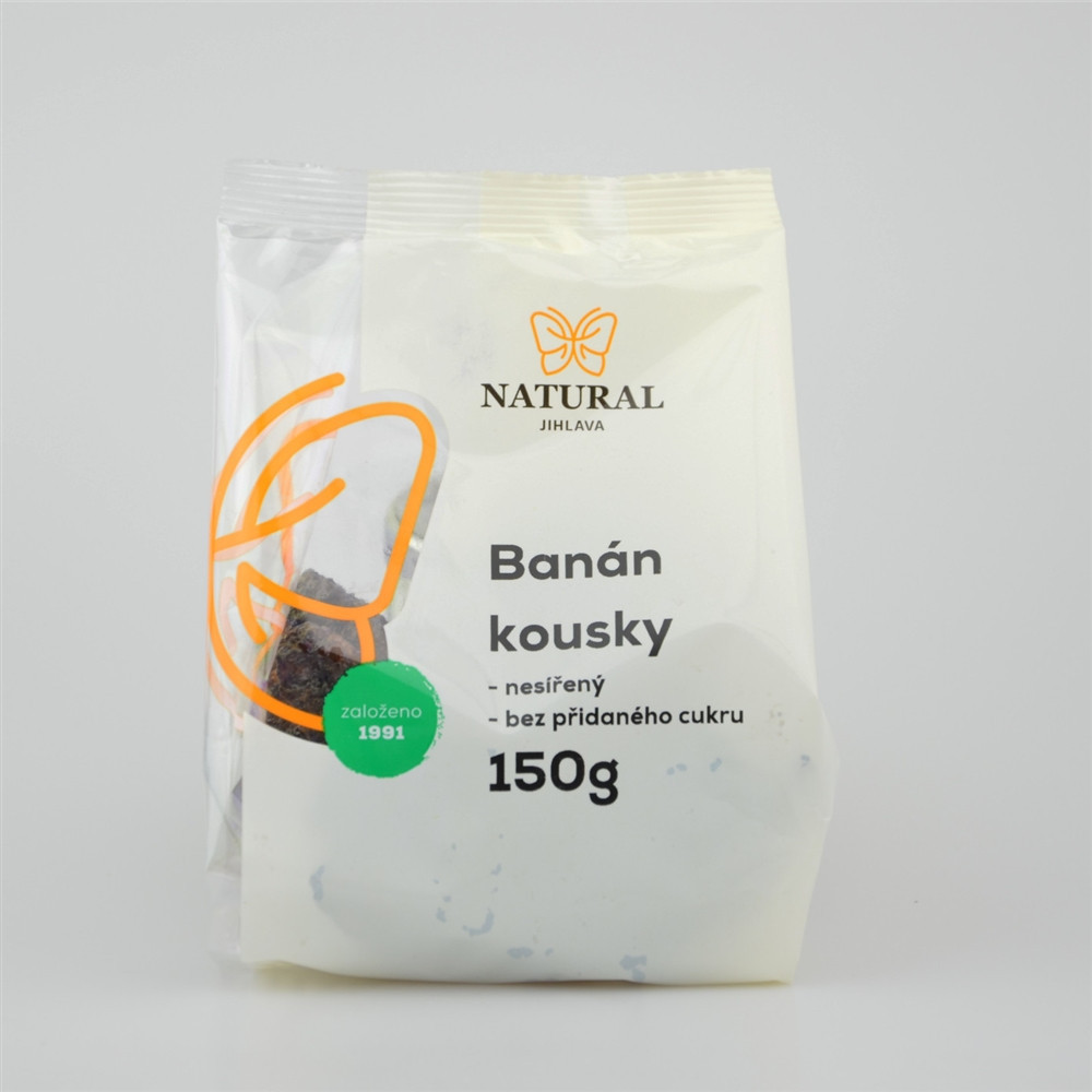 Banán kousky nesířený bez cukru - Natural 150g Banán kousky nesířený bez cukru - Natural 150g