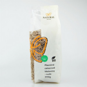 Těstoviny pšeničné celozrnné BIO - nudle - NAtural 300g