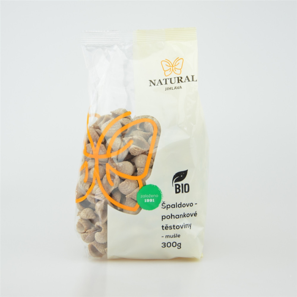 Těstoviny špaldovo - pohankové BIO - mušle - Natural 300g