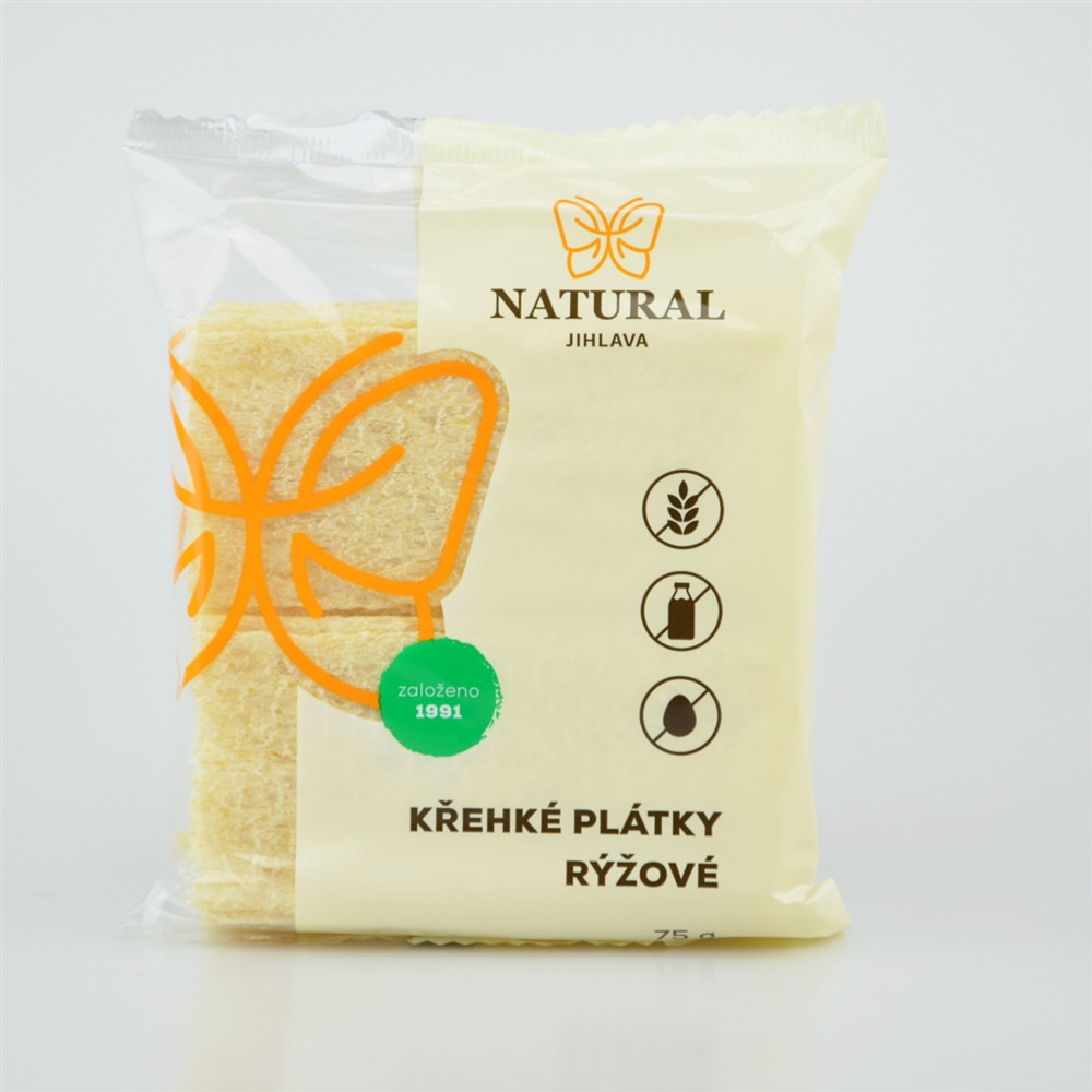 Křehké plátky rýžové - Natural 75g Křehké plátky rýžové - Natural 75g