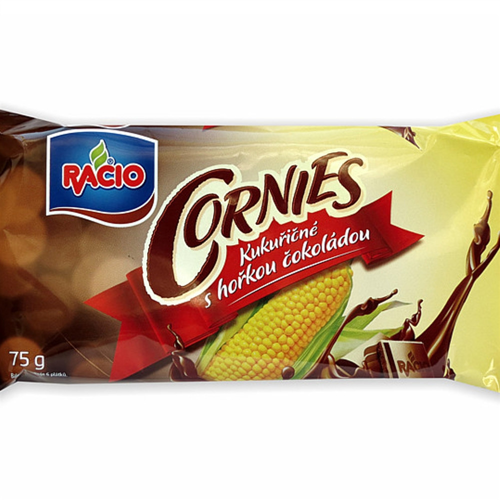 Racio - Cornies - kukuřičné chlebíčky s hořkou čokoládou 75g
