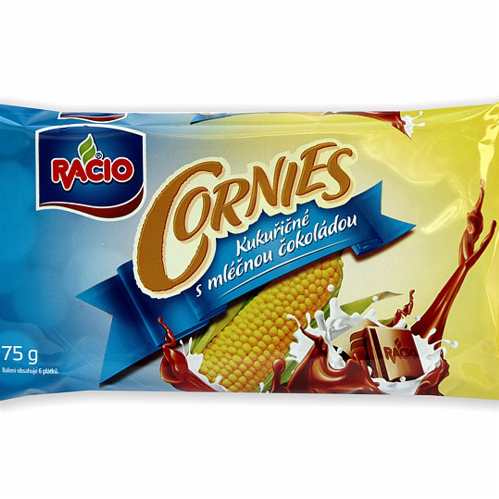 Racio - Cornies - kukuřičné chlebíčky s mléčnou čokoládou 75g