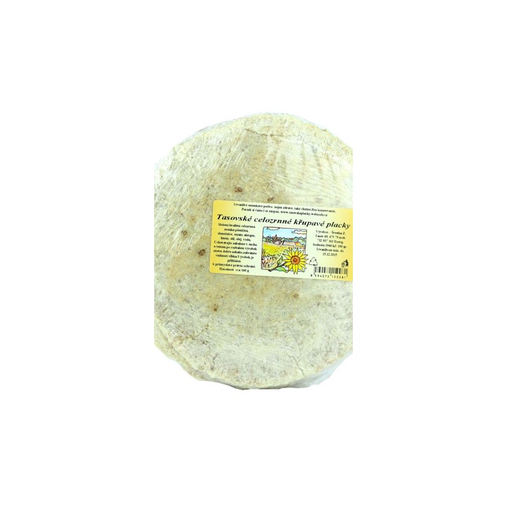 Tasovské celozrnné křupavé placky - Švestka 160g Tasovské celozrnné křupavé placky - Švestka 160g